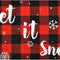 Christmas Buffalo Plaid Rug, Let It Snow Christmas Doormat with Non Slip Backing, Christmas Mats for Outdoor Front Door, Soft Indoor Rug for Bedroom Living Room Kitchen, 18 X 30 Inch