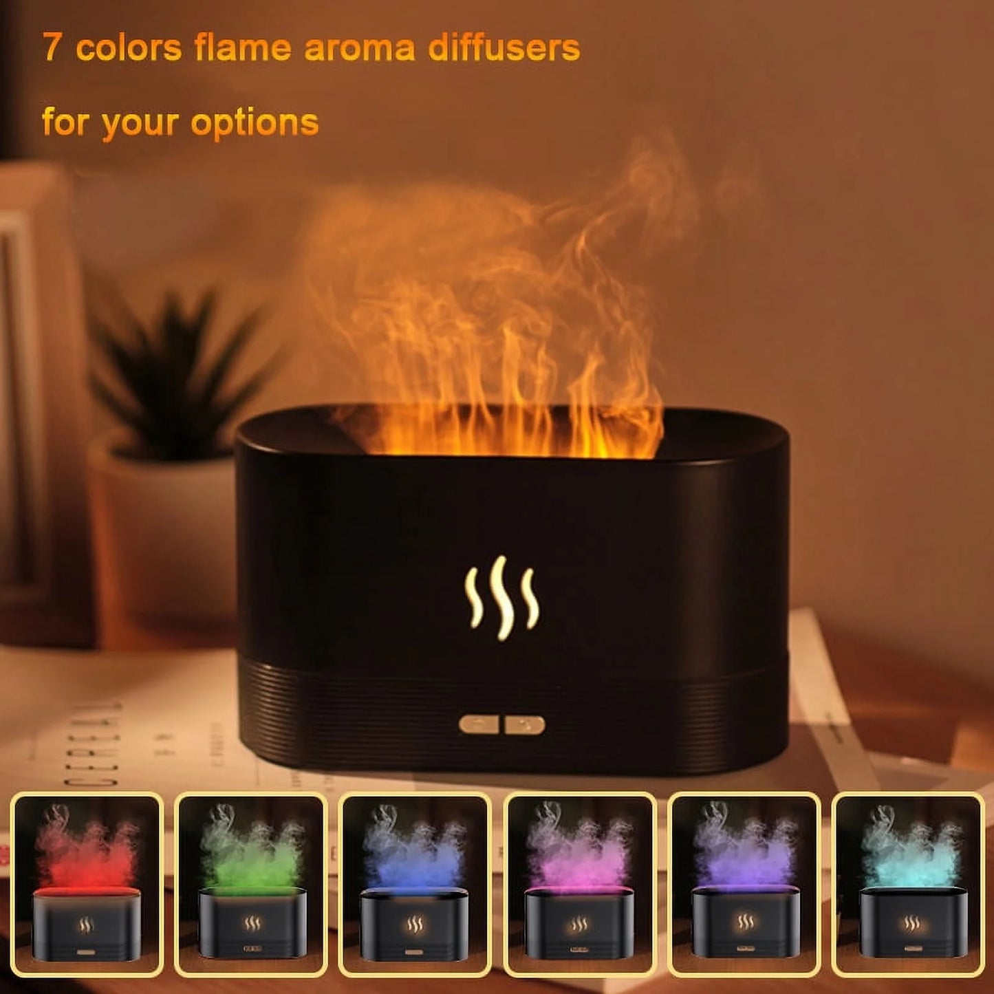 Flame Air Diffuser Humidifier with 7 Colors, Upgraded Scent Diffuser for Essential Oils for Home, Yoga Studio, Gym, Office Decor